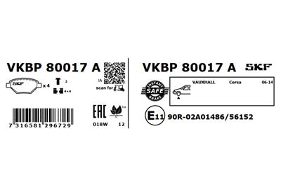 SKF VKBP 80017 A EAN: 7316581296729.