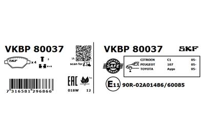 SKF VKBP 80037 EAN: 7316581296866.