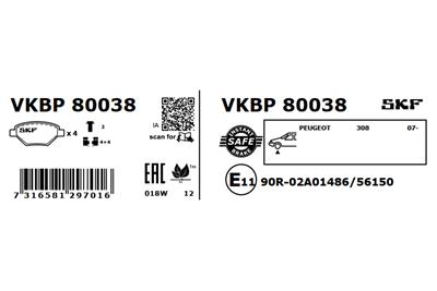 SKF VKBP 80038 EAN: 7316581297016.