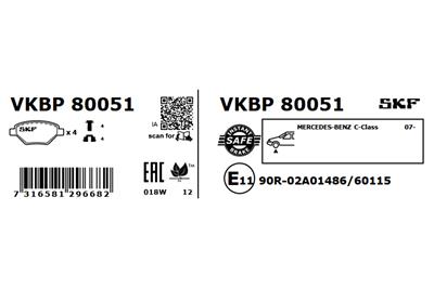 SKF VKBP 80051 EAN: 7316581296682.
