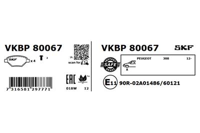 SKF VKBP 80067 Číslo výrobce: 25583. EAN: 7316581297771.