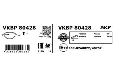 SKF VKBP 80428 Číslo výrobce: 23463. EAN: 7316581299331.