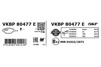 SKF VKBP 80477 E EAN: 7316581301218.