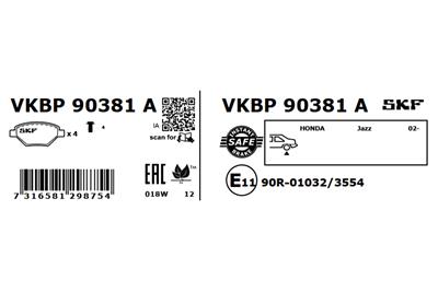 SKF VKBP 90381 A Číslo výrobce: 21738. EAN: 7316581298754.