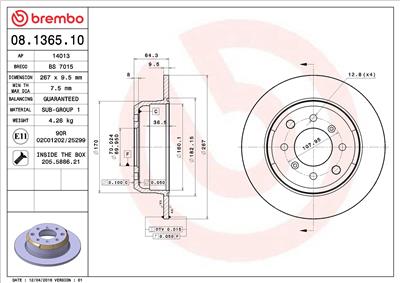 BREMBO 08.1365.10 EAN: 8020584136515.
