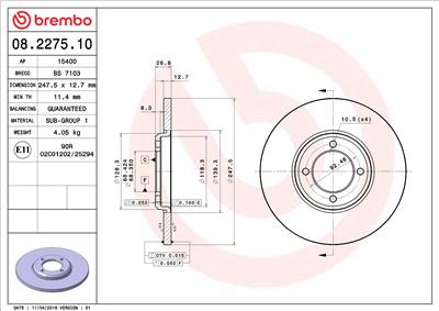 BREMBO 08.2275.10 EAN: 8020584227510.