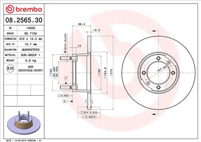 BREMBO 08.2565.30 EAN: 8020584256534.