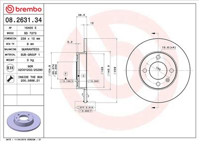BREMBO 08.2631.34 EAN: 8020584013144.