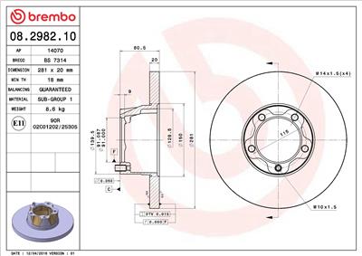 BREMBO 08.2982.10 EAN: 8020584298213.