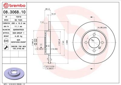 BREMBO 08.3068.10 EAN: 8020584306819.