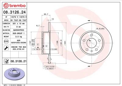 BREMBO 08.3126.21 EAN: 8020584014042.
