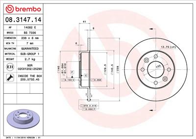 BREMBO 08.3147.14 EAN: 8020584013090.