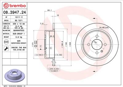 BREMBO 08.3947.24 EAN: 8020584013472.