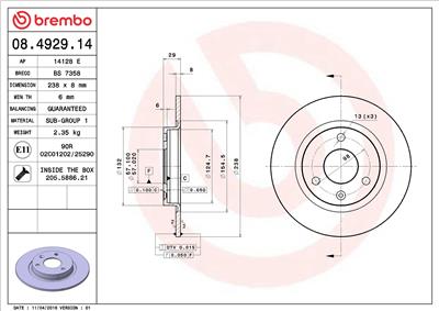 BREMBO 08.4929.14 EAN: 8020584012321.