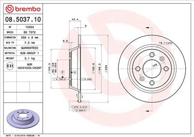 BREMBO 08.5037.10 EAN: 8020584503713.