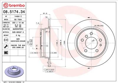 BREMBO 08.5174.34 EAN: 8020584013229.