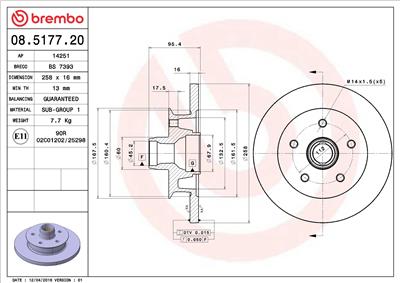 BREMBO 08.5177.20 EAN: 8020584517727.