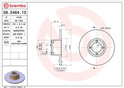 BREMBO 08.5464.10 EAN: 8020584546413.