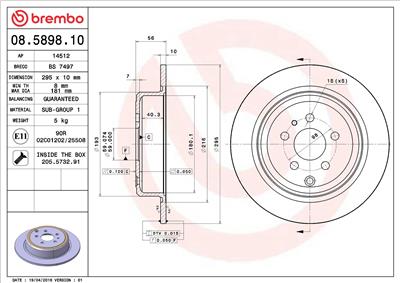 BREMBO 08.5898.10 EAN: 8020584589816.