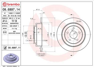 BREMBO 08.6897.11 EAN: 8020584030240.