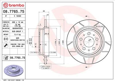 BREMBO 08.7765.75 EAN: 8020584776575.