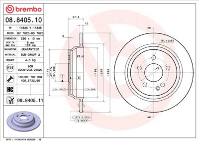 BREMBO 08.8405.10 EAN: 8020584840511.