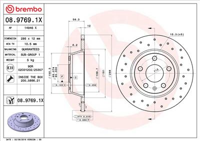 BREMBO 08.9769.1X EAN: 8020584032589.