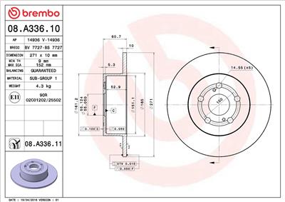 BREMBO 08.A336.11 EAN: 8020584033999.