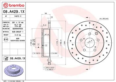 BREMBO 08.A429.1X EAN: 8020584322710.