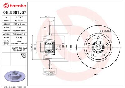 BREMBO 08.B391.37 EAN: 8020584234495.