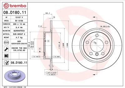 BREMBO 08.D180.11 EAN: 8020584236178.