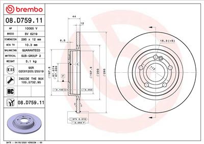 BREMBO 08.D759.11 EAN: 8020584312964.