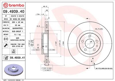 BREMBO 09.4939.40 EAN: 8020584493946.