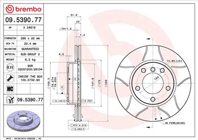 BREMBO 09.5390.77 EAN: 8020584011829.