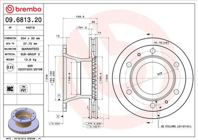 BREMBO 09.6813.20 EAN: 8020584681329.