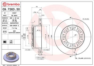 BREMBO 09.7263.30 EAN: 8020584726334.