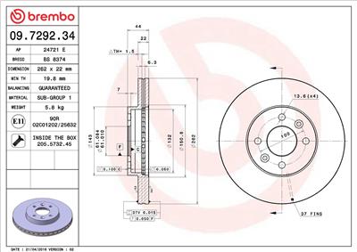 BREMBO 09.7292.34 EAN: 8020584013274.