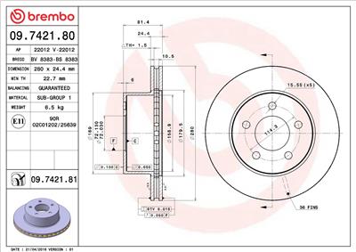 BREMBO 09.7421.80 EAN: 8020584742181.
