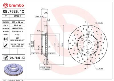 BREMBO 09.7628.1X EAN: 8020584217443.