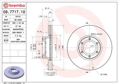 BREMBO 09.7717.10 EAN: 8020584771716.