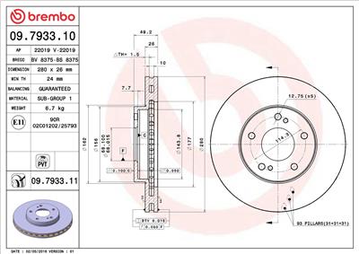 BREMBO 09.7933.11 EAN: 8020584216125.