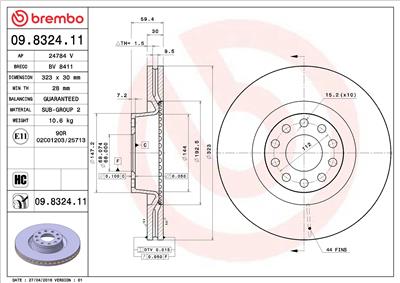 BREMBO 09.8324.11 EAN: 8020584011959.