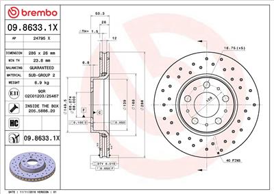 BREMBO 09.8633.1X EAN: 8020584215388.