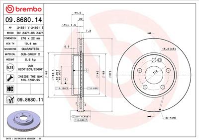 BREMBO 09.8680.11 EAN: 8020584024133.