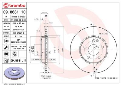 BREMBO 09.8681.11 EAN: 8020584026816.