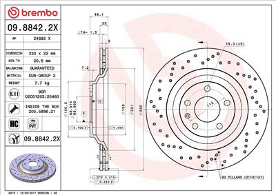 BREMBO 09.8842.2X EAN: 8020584217658.