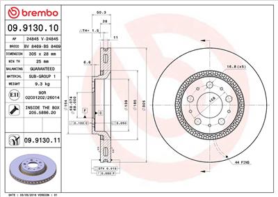 BREMBO 09.9130.11 EAN: 8020584013823.