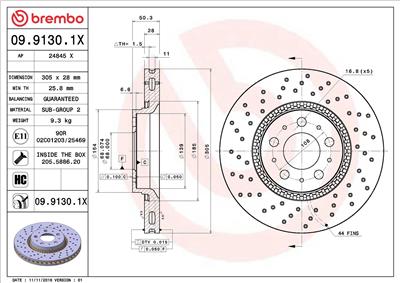 BREMBO 09.9130.1X EAN: 8020584215418.