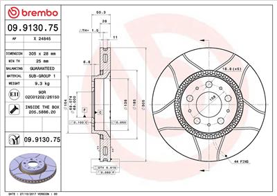 BREMBO 09.9130.75 EAN: 8020584913079.