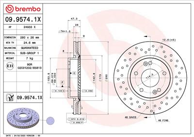BREMBO 09.9574.1X EAN: 8020584324486.